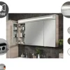 Spiegelschrank FACKELMANN B.clever 90 x 16 x 71 cm weiß 2-türig LED IP 20