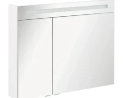 Spiegelschrank FACKELMANN B.clever 90 x 16 x 71 cm weiß 2-türig LED IP 20