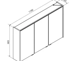 Spiegelschrank FACKELMANN Verona 110 x 16 x 68,3 cm weiß 3-türig LED IP 20