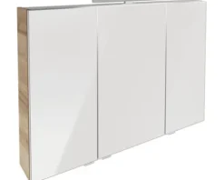 Spiegelschrank FACKELMANN B.Brillant 100 x 15,1 x 68 cm ast-eiche 3-türig LED IP 20