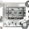Spiegelschrank FACKELMANN B.Paris 90 x 15,6 x 71,8 cm cubanit grey 2-türig LED IP 20