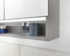 Spiegelschrank FACKELMANN B.Paris 90 x 15,6 x 71,8 cm cubanit grey 2-türig LED IP 20