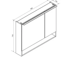 Spiegelschrank FACKELMANN B.Paris 90 x 15,6 x 71,8 cm cubanit grey 2-türig LED IP 20