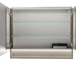 Spiegelschrank FACKELMANN B.Paris 90 x 15,6 x 71,8 cm cubanit grey 2-türig LED IP 20