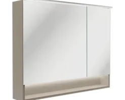 Spiegelschrank FACKELMANN B.Paris 90 x 15,6 x 71,8 cm cubanit grey 2-türig LED IP 20