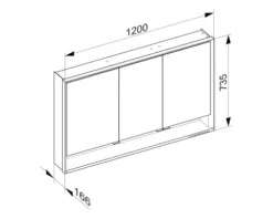 Spiegelschrank KEUCO Royal Lumos 120 x 16,5 x 73,5 cm verspiegelt 3-türig LED IP 24 713