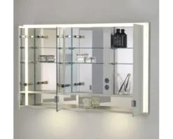Spiegelschrank KEUCO Royal Lumos 120 x 16,5 x 73,5 cm silber 3-türig LED IP 24 Unterputz 723