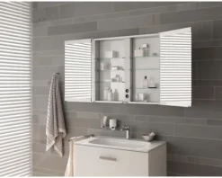 Spiegelschrank KEUCO Royal Match 65 x 16 x 70 cm silber-gebeizt-eloxiert 2-türig LED IP 20