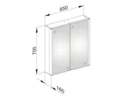 Spiegelschrank KEUCO Royal Match 65 x 16 x 70 cm silber-gebeizt-eloxiert 2-türig LED IP 20