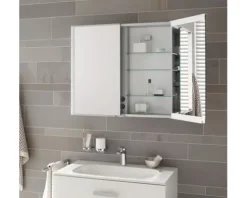 Spiegelschrank KEUCO Royal Match 80 x 15 x 70 cm silber 2-türig LED IP 20 Unterputz