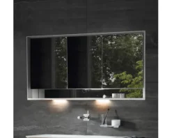 Spiegelschrank KEUCO Royal Lumos 140 x 16,5 x 73,5 cm silber 3-türig LED IP 24 Unterputz 713
