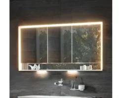 Spiegelschrank KEUCO Royal Lumos 140 x 16,5 x 73,5 cm silber 3-türig LED IP 24 Unterputz 713