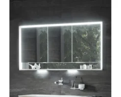 Spiegelschrank KEUCO Royal Lumos 140 x 16,5 x 73,5 cm silber 3-türig LED IP 24 Unterputz 713