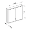 Spiegelschrank KEUCO Royal Lumos 80 x 16,5 x 73,5 cm verspiegelt 2-türig LED IP 24 723