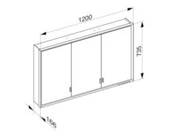 Spiegelschrank KEUCO Royal Lumos 120 x 16,5 x 73,5 cm verspiegelt 3-türig LED IP 24 723