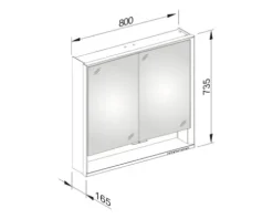 Spiegelschrank KEUCO Royal Lumos 80 x 16,5 x 73,5 cm verspiegelt 2-türig LED IP 24 713