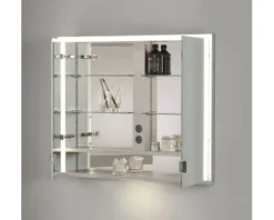 Spiegelschrank KEUCO Royal Lumos 80 x 16,5 x 73,5 cm silber 2-türig LED IP 24 Unterputz 723