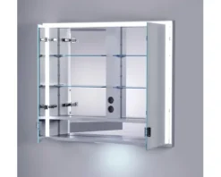 Spiegelschrank KEUCO Royal Lumos 80 x 16,5 x 73,5 cm silber 2-türig LED IP 24 Unterputz 723