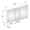 Spiegelschrank KEUCO Royal Match 130 x 16 x 70 cm alufarben 2-türig LED IP 20