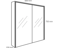 Spiegelschrank Legs 60 x 15 x 75 cm mintgrün