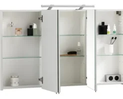 Spiegelschrank Möbelpartner Dorina 120 x 16 x 75 cm weiß 3-türig