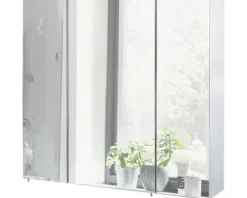 Spiegelschrank Möbelpartner Basic 80 x 16 x 70 cm weiß hochglanz 3-türig