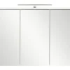 Spiegelschrank Möbelpartner Flag 93,5 x 16 x 60 cm weiß 3-türig LED