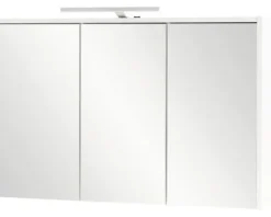 Spiegelschrank Möbelpartner Flag 93,5 x 16 x 60 cm weiß 3-türig LED