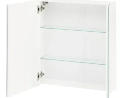 Spiegelschrank Möbelpartner Basic 60 x 16 x 70,7 cm weiß hochglanz 2-türig