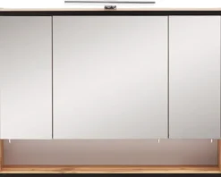 Spiegelschrank Möbelpartner Max 80 x 16 x 65,6 cm eiche natur 3-türig LED