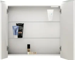 Spiegelschrank Baden Haus Nizza 70.0 x 15.0 x 67.0 cm weiß hochglanz 2-türig LED IP 44 (fremdkörper- und spritzwassergeschützt)
