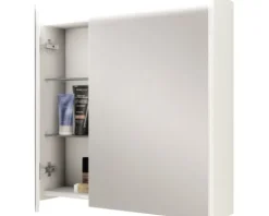 Spiegelschrank Baden Haus Nizza 70.0 x 15.0 x 67.0 cm weiß hochglanz 2-türig LED IP 44 (fremdkörper- und spritzwassergeschützt)