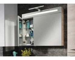 Spiegelschrank FACKELMANN B.clever 90 x 16 x 71 cm alaska esche 2-türig LED IP 20