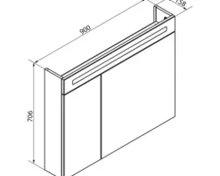 Spiegelschrank FACKELMANN B.clever 90 x 16 x 71 cm alaska esche 2-türig LED IP 20