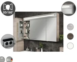 Spiegelschrank FACKELMANN B.clever 60 x 16 x 71 cm weiß 1-türig LED IP 20