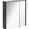 Spiegelschrank FACKELMANN Denver 60 x 16 x 68,5 cm anthrazit 2-türig LED IP 20