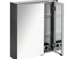 Spiegelschrank FACKELMANN Denver 60 x 16 x 68,5 cm anthrazit 2-türig LED IP 20