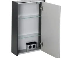 Spiegelschrank FACKELMANN Denver 42 x 16 x 68,5 cm anthrazit 1-türig LED IP 20