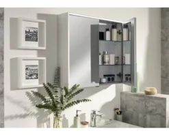 Spiegelschrank FACKELMANN Denver 60 x 16 x 68,5 cm weiß 2-türig LED IP 20