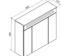 Spiegelschrank FACKELMANN Kara 80 x 22,5 x 70 cm anthrazit 3-türig LED IP 20
