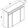 Spiegelschrank FACKELMANN Kara 80 x 22,5 x 70 cm weiß 3-türig LED IP 20
