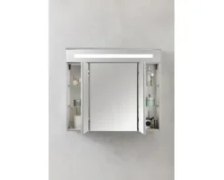 Spiegelschrank FACKELMANN Kara 80 x 22,5 x 70 cm weiß 3-türig LED IP 20