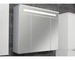 Spiegelschrank FACKELMANN Kara 80 x 22,5 x 70 cm weiß 3-türig LED IP 20
