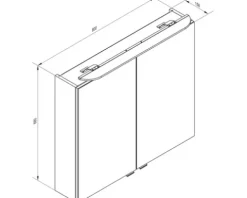 Spiegelschrank FACKELMANN Luxor 2 türig Steinesche 80x72,5x16 cm LED