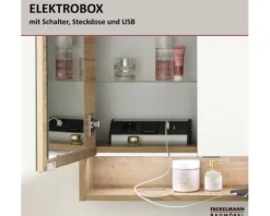 Spiegelschrank FACKELMANN Natura 93,5 x 15,5 x 84 cm ast-eiche 3-türig LED IP 20
