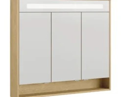 Spiegelschrank FACKELMANN Natura 93,5 x 15,5 x 84 cm ast-eiche 3-türig LED IP 20