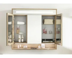 Spiegelschrank FACKELMANN Natura 93,5 x 15,5 x 84 cm ast-eiche 3-türig LED IP 20