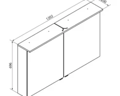 Spiegelschrank FACKELMANN Oxford 120.2 x 20 x 69.6 cm weiß 2-türig LED IP 20