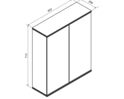 Spiegelschrank FACKELMANN TE-A 60 x 20 x 71,3 cm weiß matt 2-türig