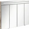 Spiegelschrank FACKELMANN 110 x 16,5 x 78,5 cm eiche 4-türig LED IP 20